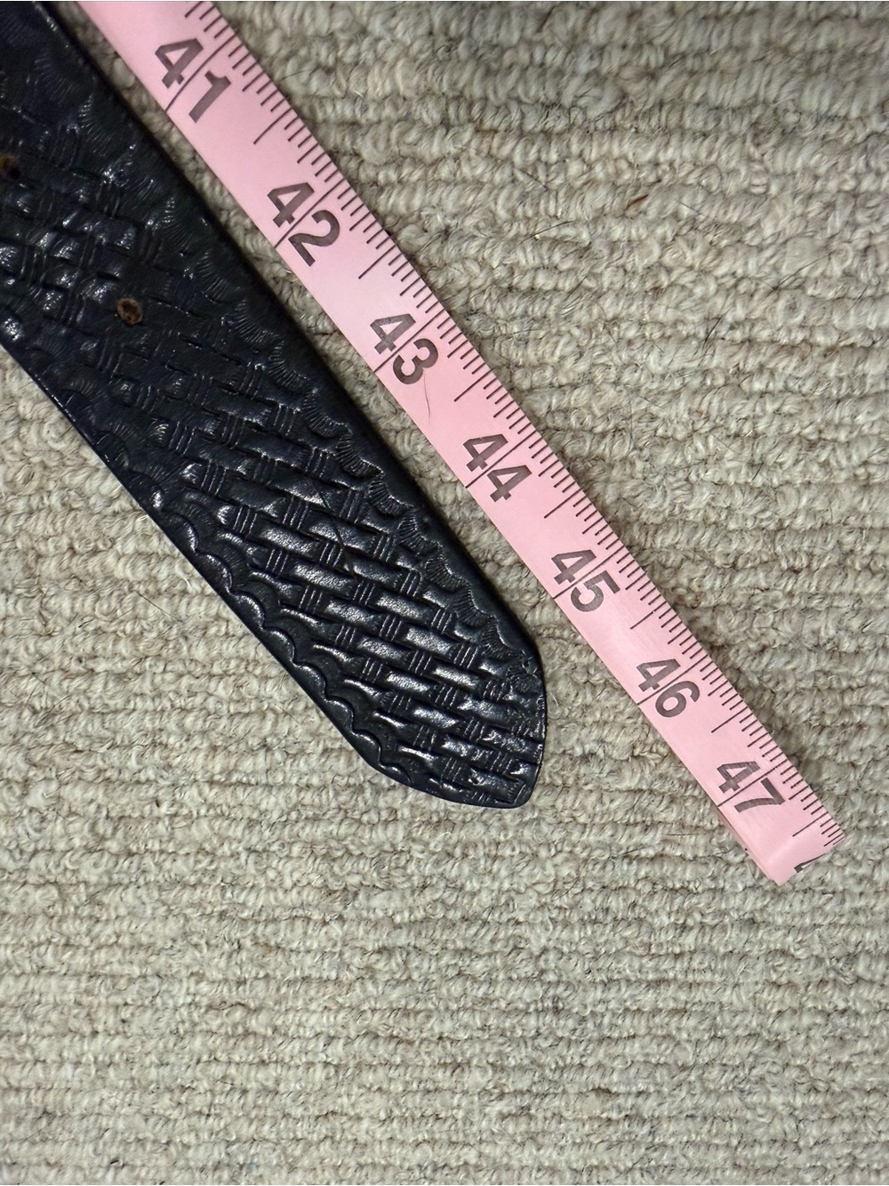 VTG Boston leather garrison belt 6505-3 basketweave embossed uniform belt 40 - Picture 8 of 9
